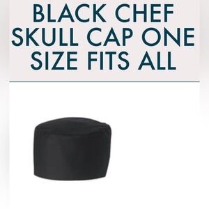 (Pair of 2) NWT Black Chef Skull Caps- One Size Fits All